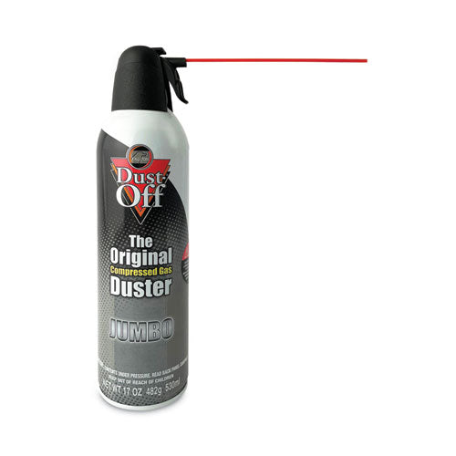 Disposable Compressed Air Duster, 17 Oz Can, 2/pack.