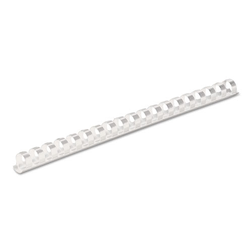 Plastic Comb Bindings, 3/8" Diameter, 55 Sheet Capacity, White, 100/pack.