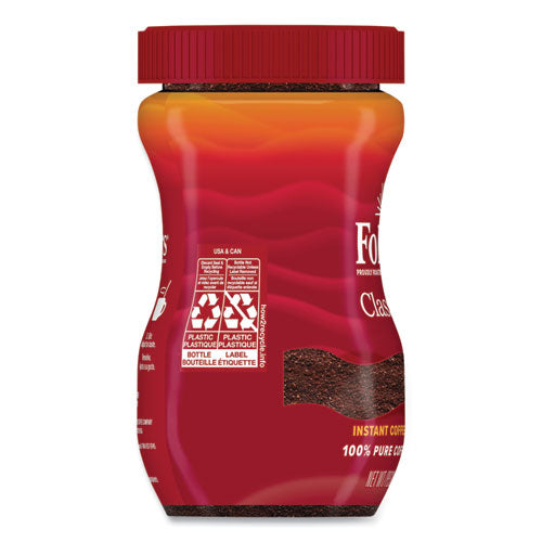 Instant Coffee Crystals, Classic Roast, 8 Oz Jar, Medium.