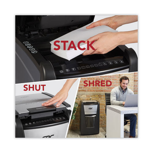 Autofeed+ 300x Super Cross-cut Office Shredder, 300 Auto/10 Manual Sheet Capacity.