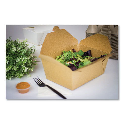 Reclosable Kraft Take-out Box, 110 Oz, Paper, 160/carton.