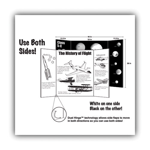 Two Cool Tri-fold Poster Board, 36 X 48, Black/white, 6/carton.