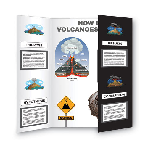 Two Cool Tri-fold Poster Board, 36 X 48, Black/white, 6/carton.