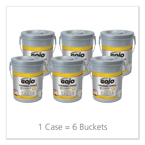 Scrubbing Towels, Hand Cleaning, 2-ply, 10.5 X 12, Silver/yellow, 72/bucket, 6/carton.