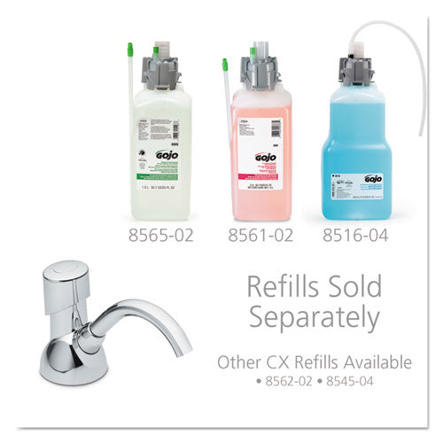 Cx Counter Mount Foam Soap Dispenser, 1,500 Ml/2,300 Ml, 4.5 X 11.88 X 4.5, Chrome.