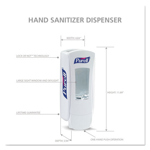 Adx-12 Dispenser, 1,200 Ml, 4.5 X 4 X 11.25, White.