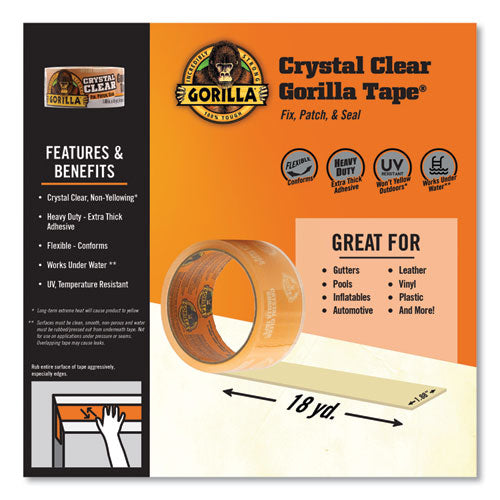 Crystal Clear Tape, 3" Core, 1.88" X 18 Yds.