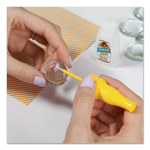 Super Glue With Brush And Nozzle Applicators, 0.35 Oz, Dries Clear.