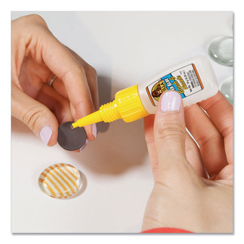 Super Glue With Brush And Nozzle Applicators, 0.35 Oz, Dries Clear.