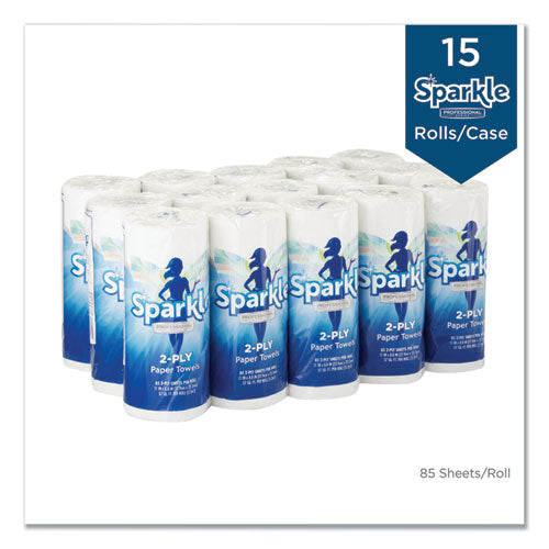 Sparkle Ps Premium Perforated Paper Kitchen Towel Roll, 2-ply, 11 X 8.8, White, 85/roll, 15 Rolls/carton.