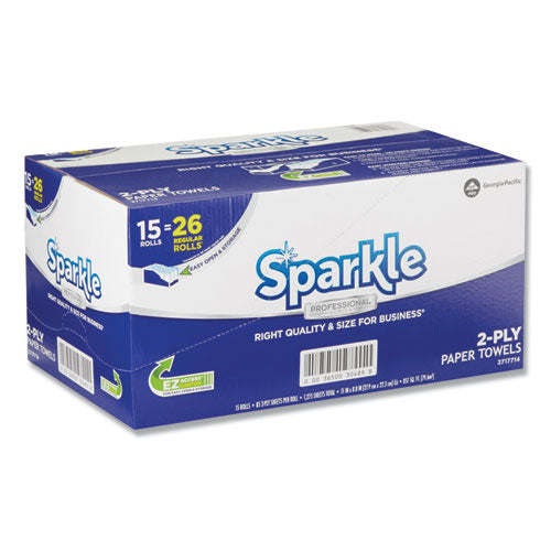 Sparkle Ps Premium Perforated Paper Kitchen Towel Roll, 2-ply, 11 X 8.8, White, 85/roll, 15 Rolls/carton.