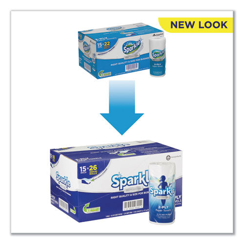 Sparkle Ps Premium Perforated Paper Kitchen Towel Roll, 2-ply, 11 X 8.8, White, 85/roll, 15 Rolls/carton.