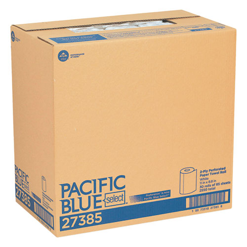 Pacific Blue Select Two-ply Perforated Paper Kitchen Roll Towels, 2-ply, 11 X 8.8, White, 85/roll, 30 Rolls/carton.