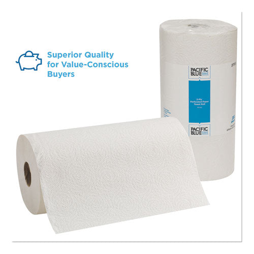 Pacific Blue Select Two-ply Perforated Paper Kitchen Roll Towels,2-ply, 11 X 8.8, White, 250/roll, 12 Rolls/carton
