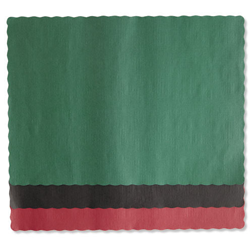 Solid Color Scalloped Edge Placemats, 9.5 X 13.5, Hunter Green, 1,000/carton.