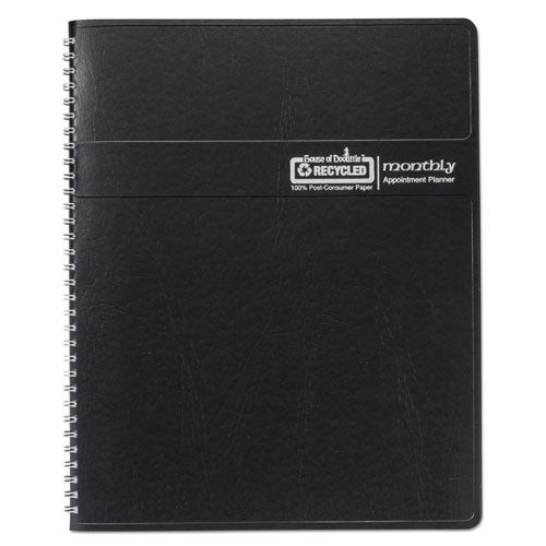 14-month Recycled Ruled Monthly Planner, 11 X 8.5, Black Cover, 14-month: Dec 2024 To Jan 2026.