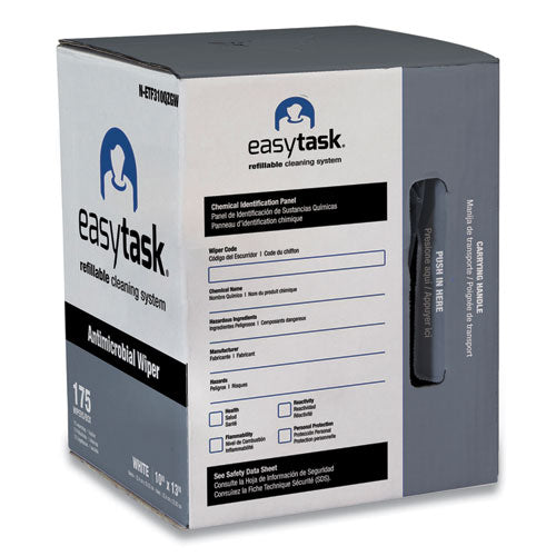 Easy Task F310 Wiper, Quarterfold, 1-ply, 10 X 13, White, Zipper Bag, 175/bag.