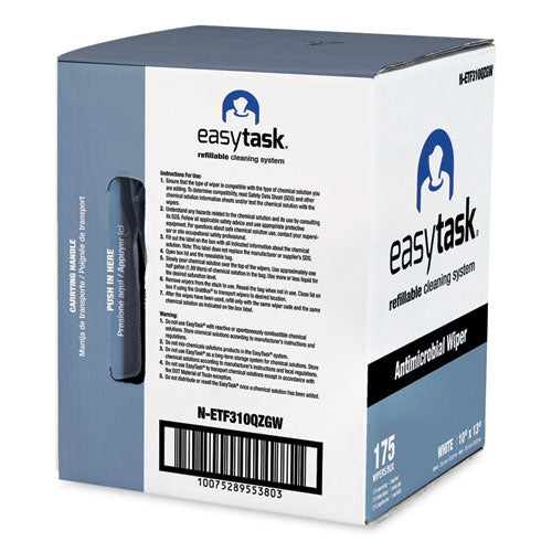 Easy Task F310 Wiper, Quarterfold, 1-ply, 10 X 13, White, Zipper Bag, 175/bag.