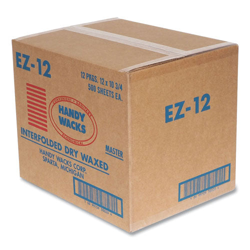 Interfolded Dry Waxed Paper Deli Sheets, 10.75 X 10, 500 Box, 12 Boxes/carton.