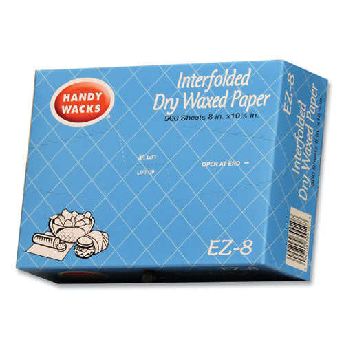 Interfolded Dry Waxed Paper Deli Sheets, 10.75 X 8, 12/box.