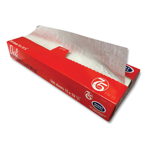 Interfolded Food Wrap Deli Sheets, 10.75 X 15, 500 Box, 12 Boxes/carton.