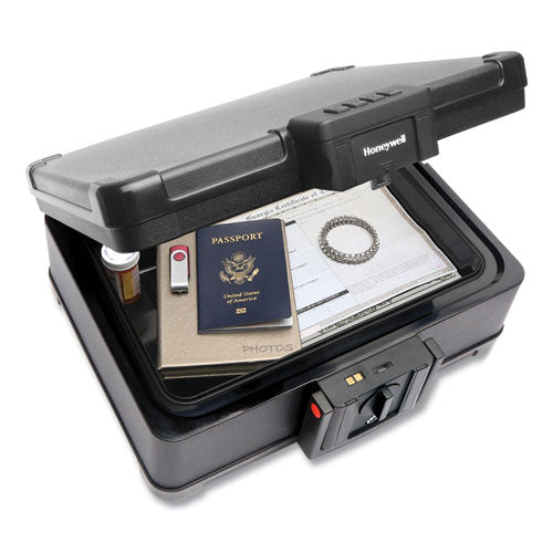 Fire And Waterproof Safe With Touchpad Lock, 15.9 X 13.1 X 6.7, 0.24 Cu Ft, Black.