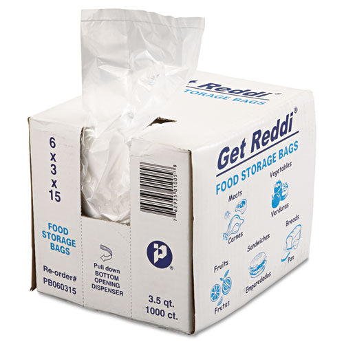 Food Bags, 112 Oz, 6" X 3" X 15", Clear, 1,000/carton.