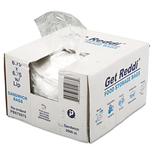 Food Bags, 6.75" X 6.75", Clear, 2,000/carton.