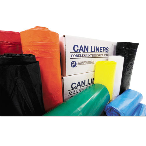 High-density Interleaved Commercial Can Liners, 60 Gal, 12 Microns, 38" X 60", Black, 200/carton.