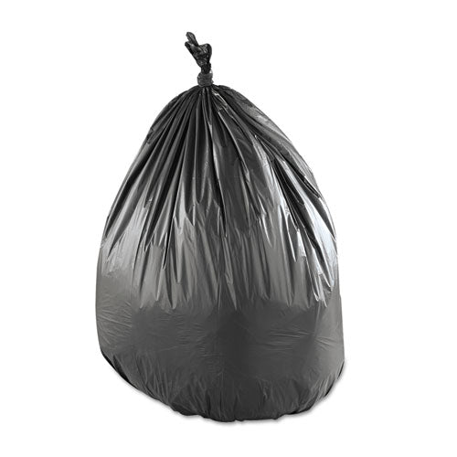 High-density Commercial Can Liners, 60 Gal, 22 Mic, 38" X 60", Black, Interleaved Roll, 25 Bags/roll, 6 Rolls/carton.