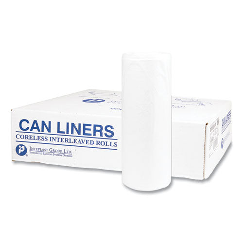 High-density Commercial Can Liner Value Pack, 60 Gal, 12 Mic, 38" X 58", Clear, Interleaved Roll, 25 Bags/roll, 8 Rolls/ct.