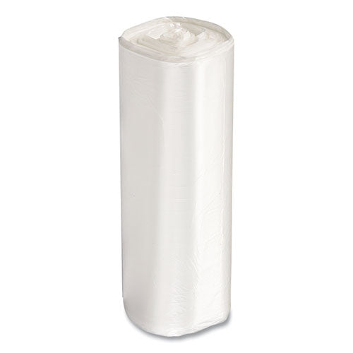 High-density Commercial Can Liner Value Pack, 60 Gal, 12 Mic, 38" X 58", Clear, Interleaved Roll, 25 Bags/roll, 8 Rolls/ct.