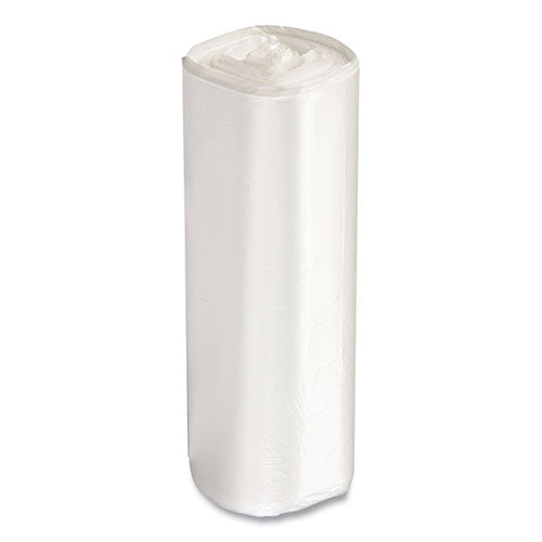 High-density Commercial Can Liner Value Pack, 60 Gal, 19 Mic,38" X 58", Clear, Interleaved Roll, 25 Bags/roll, 6 Rolls/ct
