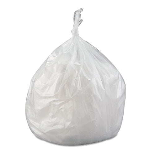 High-density Commercial Can Liner Value Pack, 45 Gal,12 Mic, 40" X 46", Clear, Interleaved Roll, 25 Bags/roll, 10 Rolls/ct