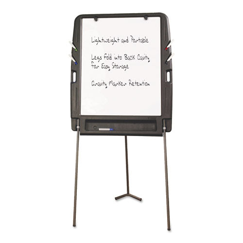 Ingenuity Portable Flipchart Easel With Dry Erase Surface,35 X 30, 73" Tall Easel, Charcoal Polyethylene Frame