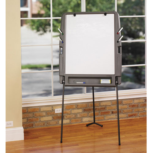 Ingenuity Portable Flipchart Easel With Dry Erase Surface,35 X 30, 73" Tall Easel, Charcoal Polyethylene Frame