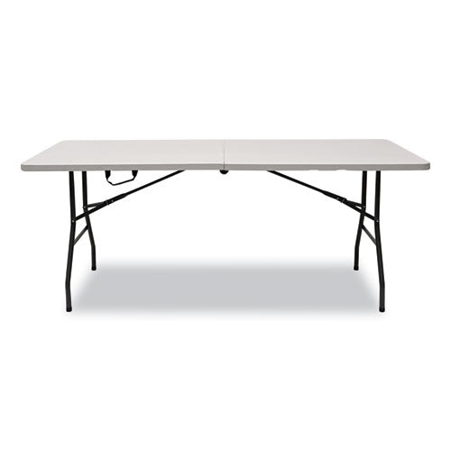 Bifold Resin Folding Table, Rectangular, 70.9" X 29.1" X 30", White Granite Top, Gray Base/legs, 2/pack.