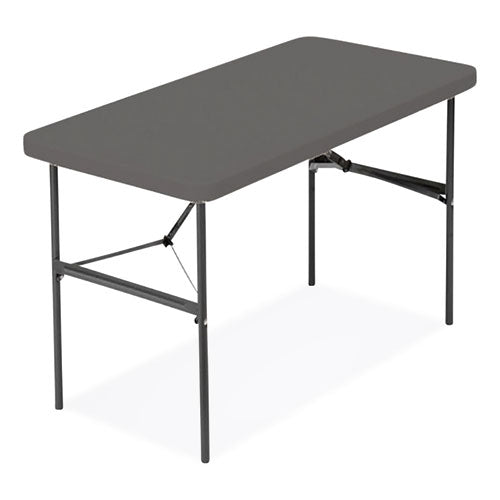 Indestructable Commercial Folding Table, Rectangular,48" X 24" X 29", Charcoal Top, Charcoal Base/legs