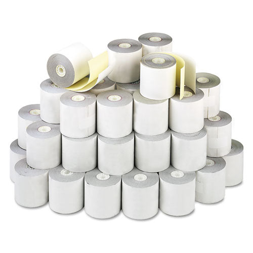 Impact Printing Carbonless Paper Rolls,2.25" X 70 Ft, White/canary, 50/carton