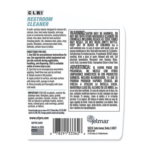 Restroom Cleaner, 32 Oz Pump Spray.