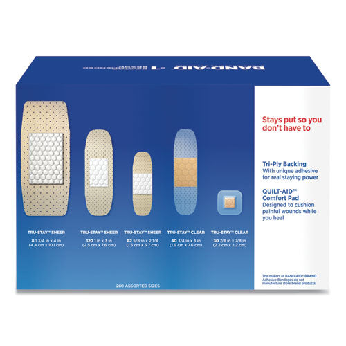 Sheer/wet Adhesive Bandages, Assorted Sizes, 280/box.