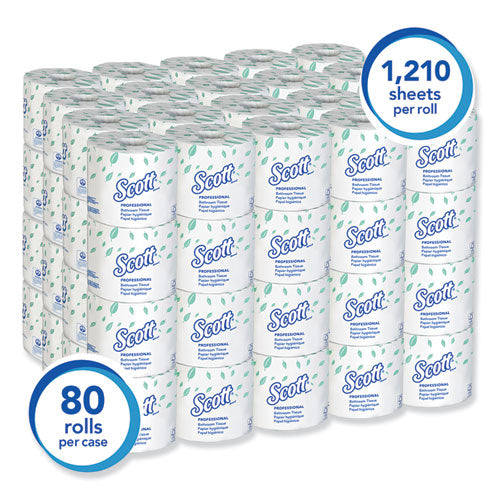 Essential Standard Roll Bathroom Tissue For Business, Septic Safe,1-ply, White, 1,210 Sheets/roll, 80 Rolls/carton