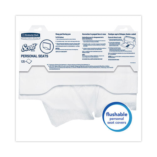 Personal Seats Sanitary Toilet Seat Covers, 15 X 18, White, 125/pack, 24 Packs/carton.