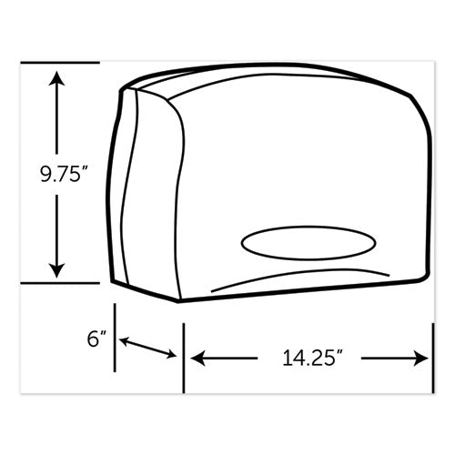 Essential Coreless Jumbo Roll Tissue Dispenser, 14.25 X 6 X 9.75, White.