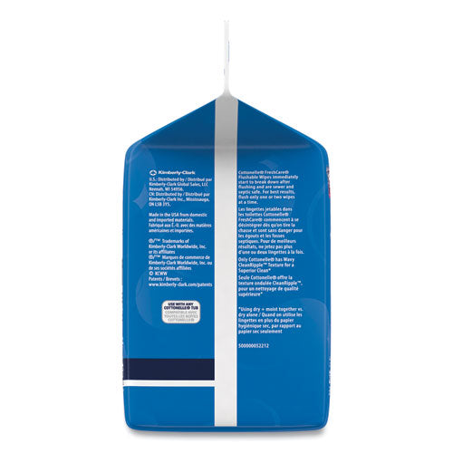 Fresh Care Flushable Cleansing Cloths, 1-ply, 5 X 7.25, White, 168/pack, 8 Packs/carton.