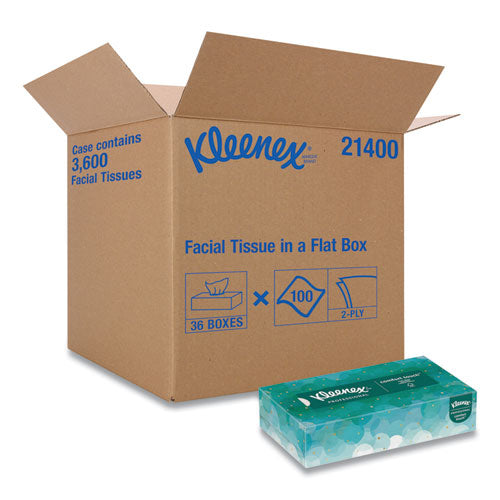 White Facial Tissue For Business, 2-ply, White, Pop-up Box, 100 Sheets/box, 36 Boxes/carton