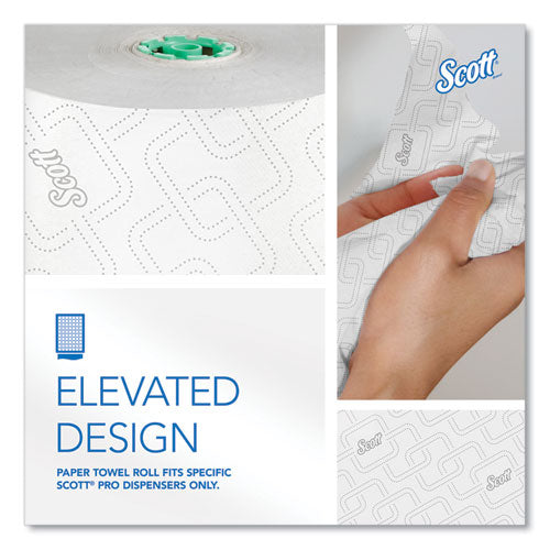 Pro Hard Roll Paper Towels With Elevated Scott Design For Scott Pro Dispenser, Green Core Only, 1-ply, 1,150 Ft, 6 Rolls/ct