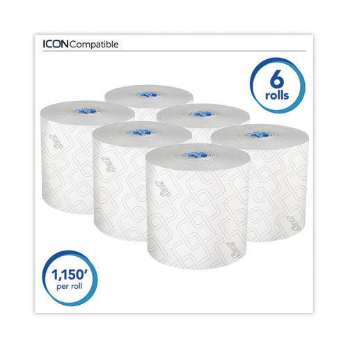 Pro Hard -Roll Paper Towels With Elevated Scott Design For Scott Pro Dispenser, Blue Core Only, 1-ply, 1,150 Ft, 6 Rolls/ct