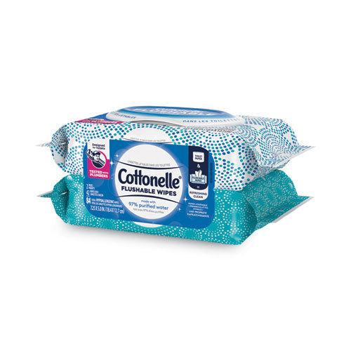 Fresh Care Flushable Cleansing Cloths, 1-ply, 3.73 X 5.5, White, 84/pack.