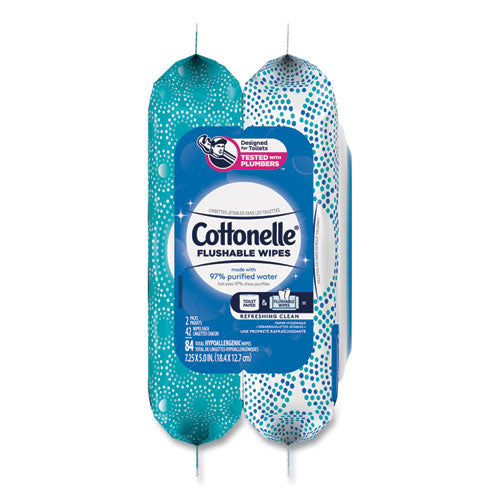 Fresh Care Flushable Cleansing Cloths, 1-ply, 3.73 X 5.5, White, 84/pack.